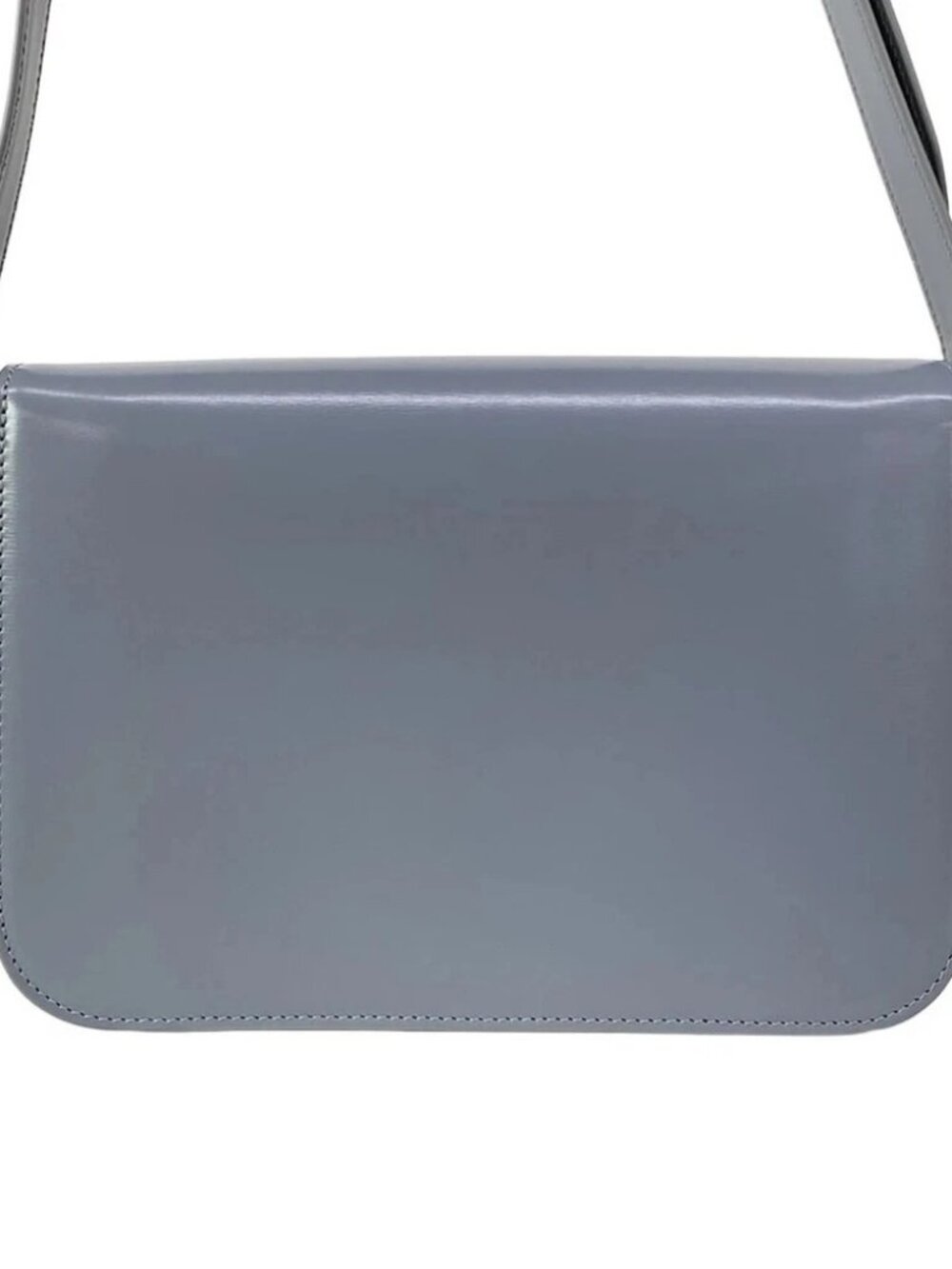 CELINE Triomphe Medium - Blue Gray Shiny Calfskin Shoulder Bag - Picture 3 of 16